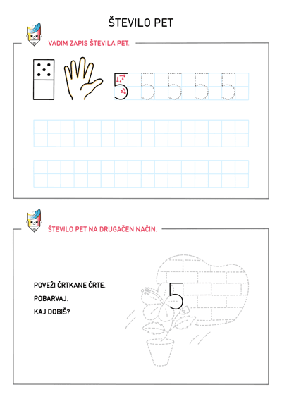 Število pet - Znam in zmorem
