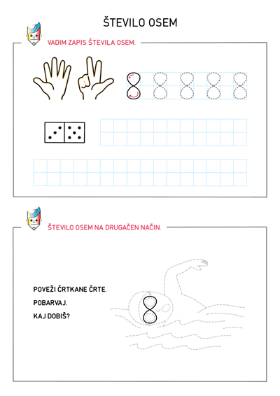 Učni list - osem - Znam in zmorem